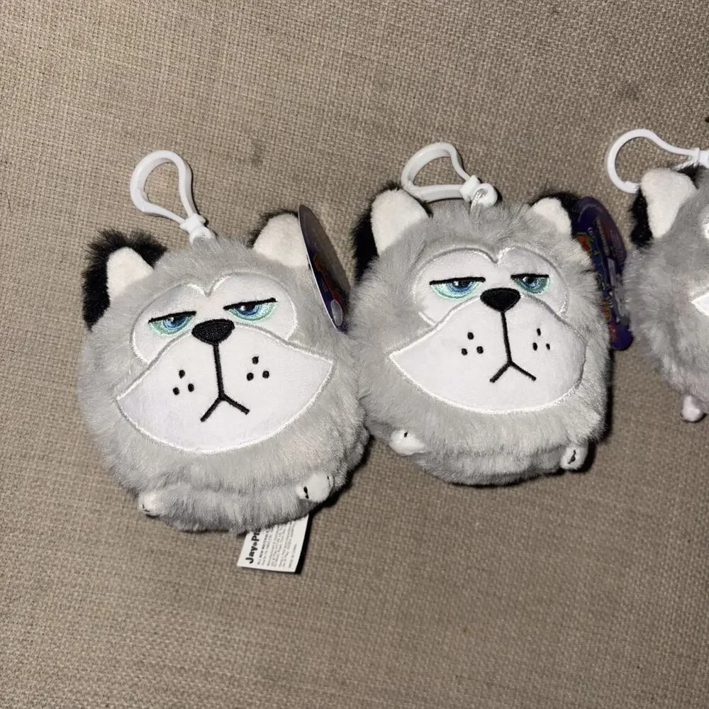 Hangry Petz Bag Key Chain Series 1 ~ Cooper The Gray Cat Plush By Jay Play Grump